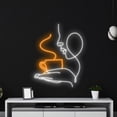 thumbnail image 5 of Handmadetneonsign Woman Drinks Coffee Neon Sign, Coffee Cup Neon Art Decor, Coffee Store Wall Decor, 5 of 5