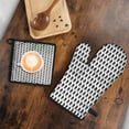 thumbnail image 5 of Black Bigfoot Pattern Kitchen Oven Mitt and Pot Holder Sets 2 Pcs for Baking, Cooking and Grilling, Heat Resistant Up To 392 °F, 5 of 7
