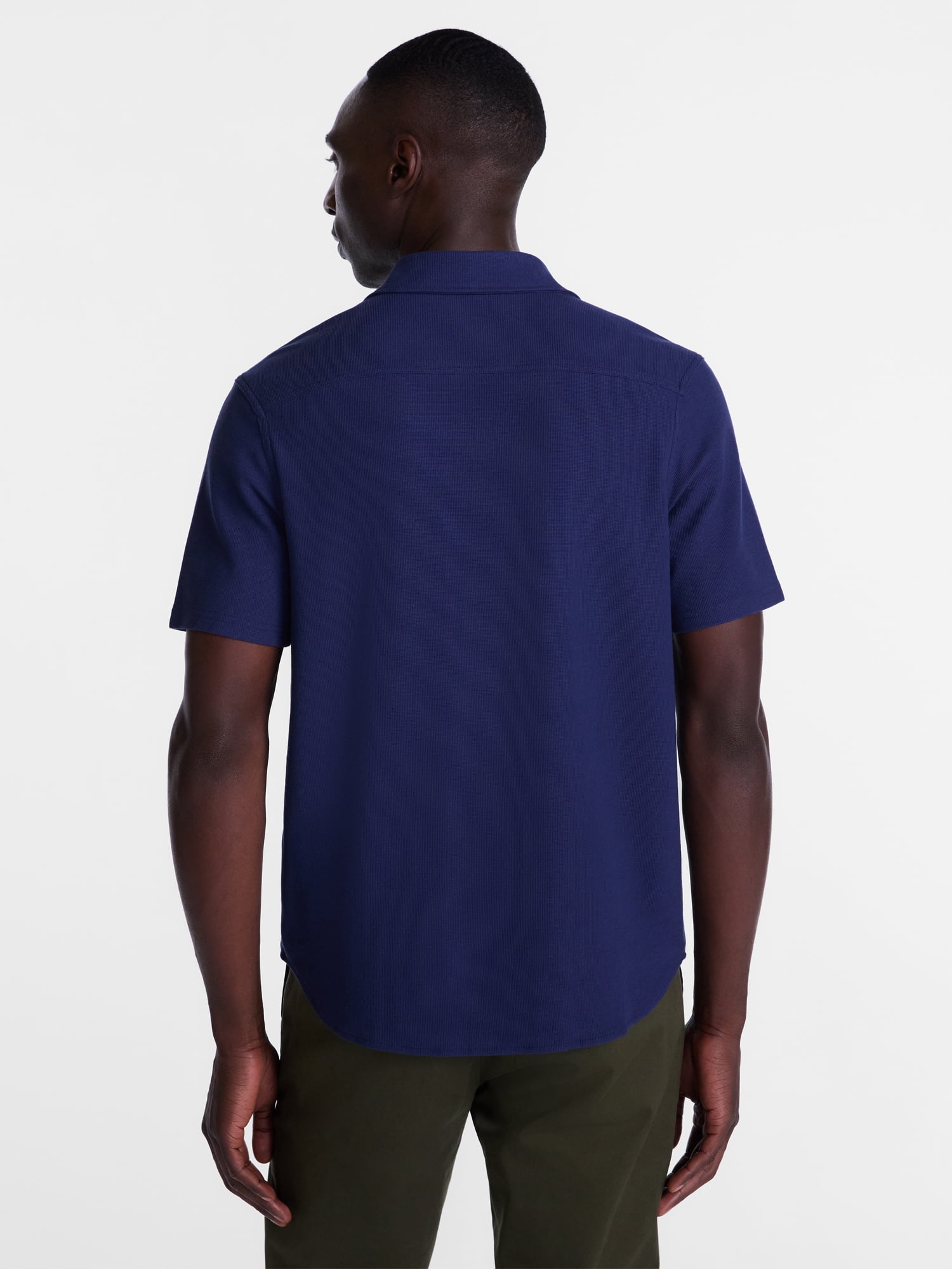 George Men's Waffle Knit Shirt with Short Sleeves, Sizes S-5XB