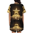 thumbnail image 6 of Fotbe Golden Glitter And Light Print Pajama Set for Women 2 Piece Loungewear Short Sleeve Tops and Shorts Set Soft Sleepwear-3X-Large, 6 of 7