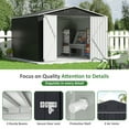thumbnail image 2 of NETAJE 10'x10' Outdoor Metal Shed with Updated Frame, Lockable Doors & Sliding Roof for Backyard, Garden, Gray, 2 of 7