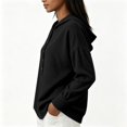 thumbnail image 4 of MSJUHEG Zip Up Hoodie Long Sleeve Tops Sweatshirt Tops with Pockets Women's Activewear Casual Hoodies Thin Hoodies Loose Fit Drawstring Sweatshirts Winter Clothes Black Xl, 4 of 7