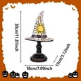 thumbnail image 2 of Halloween Stained Glass Witch LED Hat Lamp, Handmade Gothic Witch Hat Night Light for Indoor Outdoor Party & Spooky Halloween Decoration Gifts, 2 of 6