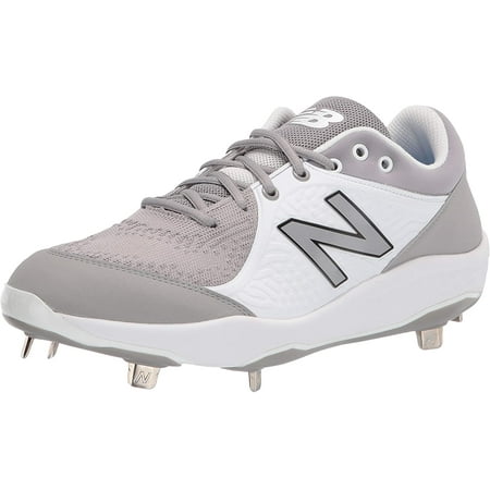 New Balance Mens Fresh Foam 3000 V5 Metal Baseball Shoe 5 Grey/White