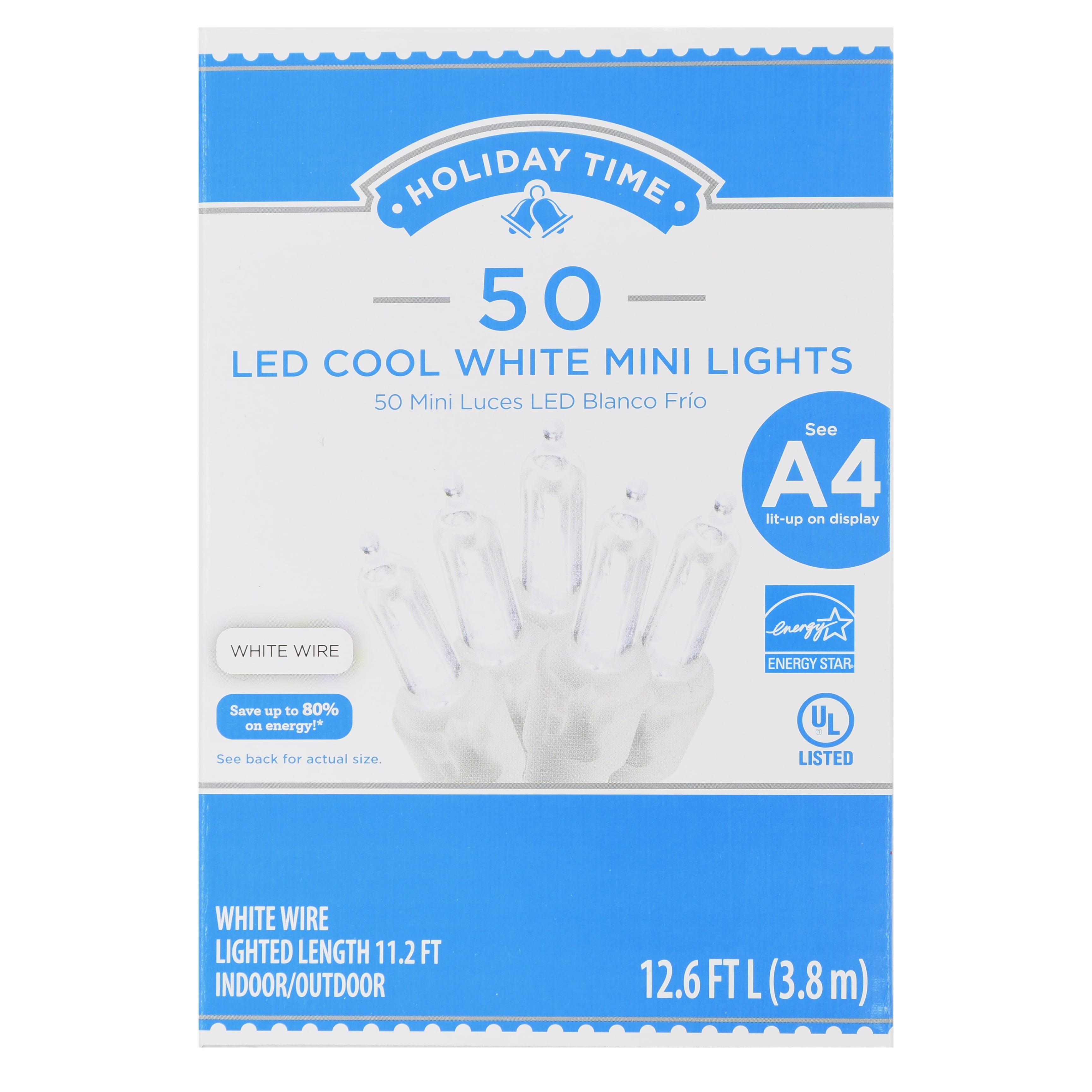 10 boxes Holiday Time 50 LED Cool White Mini Lights white wire wedding 500 total 