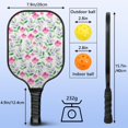 thumbnail image 4 of Pickleball Paddles Set Of 2, Fiberglass Surface, Spring Flowers Floral Print, 4 Balls & Bag, 4 of 5