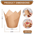 thumbnail image 3 of 120 Counts Natural Tulip Cupcake Liners for Baking Cups, Parchment Paper Muffin Liners _wm25, 3 of 7