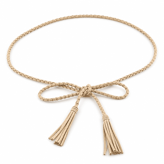 FLORNIX Braided Tassel Belt Waistband Boho Girls Thin Waist Rope Knitted Waist Belts For Dress Waistbands Accessories