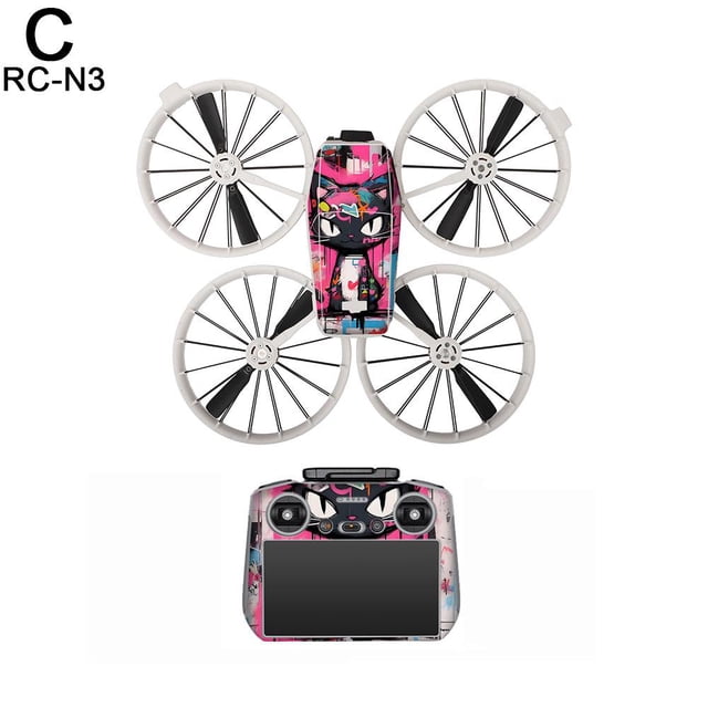 DJI FLIP Colorful Stickers - Black, 186*161mm / 196*171mm, PVC, RC-N3/RC 2 Edition
