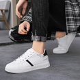 thumbnail image 5 of Men's Low-Top Skate Sneakers - Upper & PVC Sole Suitable for Campus, Travel, Gym - Minimalist Round Toe Lace-Up Shoes, Cushioned Comfortable Sole for Skateboarding,, Casual Attire - All- Versatile, 5 of 6