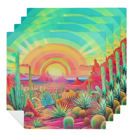 

Facannap Cactus Trees Cloth Napkins for Hotel Home Banquet Atmosphere Embellishment Polyester Gift Dinner Napkin Dining Table Kitchen Party Housewarming Farmhouse Decor 6 PCS