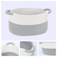 thumbnail image 3 of REGALWOVEN Woven Storage Basket with Handles, Shelf Closet Storage Bin White/Grey 13*9.5*7in, 3 of 6