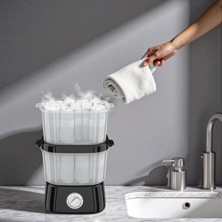 Double Layer Hot Towel Steamer, 450W Fast Heating Portable Towel