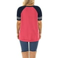 thumbnail image 5 of Women Plus Size tops Summer t shirts Tunic for Women Crew Neck Short Sleeve Flowy Oversized T Shirts Blouse Pink 24 Plus, 5 of 5