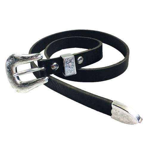 Zelikovitz ¾″ Black Western Style Full‑Grain Buffalo Leather Belt – Handmade Cowgirl/Boy Casual Fashion Accessory