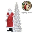 thumbnail image 4 of Dserfhy LED Light Up Christmas Tree with Santa Resin Standing Santa Claus Figure with Lighted Tree Figurine for Indoor Tabletop Holiday Decoration, 4 of 7