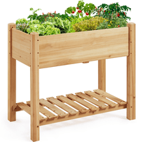 Renwick Wooden Raised Garden Bed with Legs, Light Brown