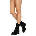 thumbnail image 6 of Women Faux Fur Cuff Stacked Lug Sole Chunky Heel Combat Boot 19543, 6 of 6