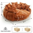 thumbnail image 3 of REHOUSING Chenille High Back Oversized and Padded Sofa Bed with 14 Removable Pillows, Orange, 3 of 10