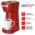 thumbnail image 2 of 2 in 1 Single Serve Coffee Maker for K Cup Pods & Ground Coffee, Mini K Cup Coffee Machine with 6 to 14 oz Brew Sizes, Single Cup Coffee Brewer with One-Press Fast Brewing, Reusable Filters,Red, 2 of 8