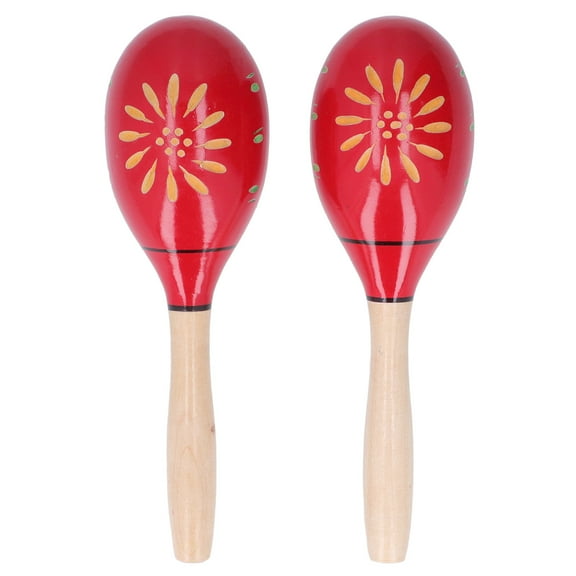 Toys for Kids 3  2 Pcs Maracas Red Carved Wooden Sand Ball Percussion Instrument Early Childhood Teaching Aids for Parties Carnivals