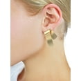 thumbnail image 2 of Women's Geometric Wavy Ribbon Matte Metal Pierced Earrings, Gold-Tone, 2 of 3