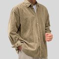 thumbnail image 5 of 2026 Men's Casual Loose Solid Color Corduroy Lapel Shirt Jacket, 5 of 7