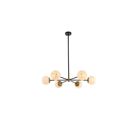 

Briggs 36 inch pendant in black and brass with white shade