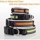thumbnail image 4 of Collar de perro reflectante ajustable con etiqueta, collar de nailon transpirable para mascotas, collar de perro para perros pequeños, medianos y grandes (naranja, M) Rojo Verde RV1016-0123859FYD, 4 of 5