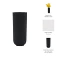 thumbnail image 4 of Modern Ridged Ceramic Vase for Living Room and Home Decor - Elegant Flower Vase for House, Bedroom and Shelf Decoration - Decorative Accent for Office and Console Table Decor - 11", Black, 4 of 8