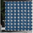 thumbnail image 3 of Ambesonne Nordic Shower Curtain, Xmas Snowflakes Geometric, 69"Wx75"L, Dark Violet Blue Teal, 3 of 4