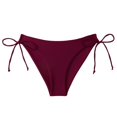 thumbnail image 2 of TEVEQ Women's Low Rise Adjustable Side Tie Bikini Bottoms Full Coverage Swimsuit Bottoms Women String Tie Side Bikini Bottoms Moderate Coverage Swimsuit Bottom Waist Bathing Suit Wine S, 2 of 5