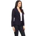 thumbnail image 2 of Moa Collection Women's Solid Casual Office Work Long Sleeve Open Front Blazer Jacket, 2 of 6