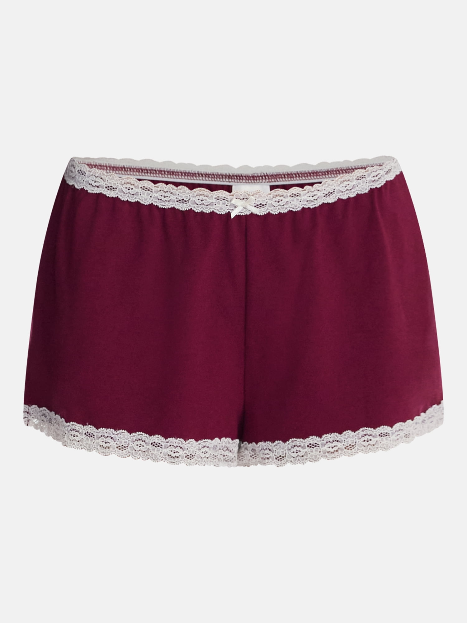 No Boundaries Cotton Blend Jersey Lace Sleep Shorts, Women’s XXS-3X