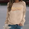 thumbnail image 1 of Mode Femme Décontractée Couleur Unie Ample Manches Longues Imprimé Lettre Col Rond Chandail à Capuchon Haut Bas Femmes Juniors Chandails en Molleton Surdimensionnés Veste Tricotée Femmes Habillé Mignon Automne Chandail à Capuchon Français plus Court, 1 of 4