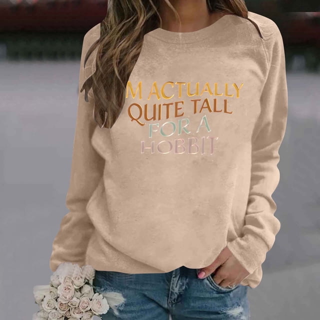 Mode Femme Décontractée Couleur Unie Ample Manches Longues Imprimé Lettre Col Rond Chandail à Capuchon Haut Bas Femmes Juniors Chandails en Molleton Surdimensionnés Veste Tricotée Femmes Habillé Mignon Automne Chandail à Capuchon Français plus Court