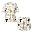 thumbnail image 4 of Naloa Geometric Triangle Women's Short-Sleeved Pajama Set, Loungewear, Summer pajamas, Breathable Cozy - Large, 4 of 9