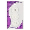Le Bouton 3/4" 4-Hole Chalk White Buttons, 3 Count