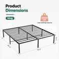 thumbnail image 4 of EDX 18 Inch King Bed Frame, Extra Tall Metal Platform with Steel Slats, Heavy Duty, Under Bed Storage, Noise Free, Easy Assembly, Black, 4 of 9