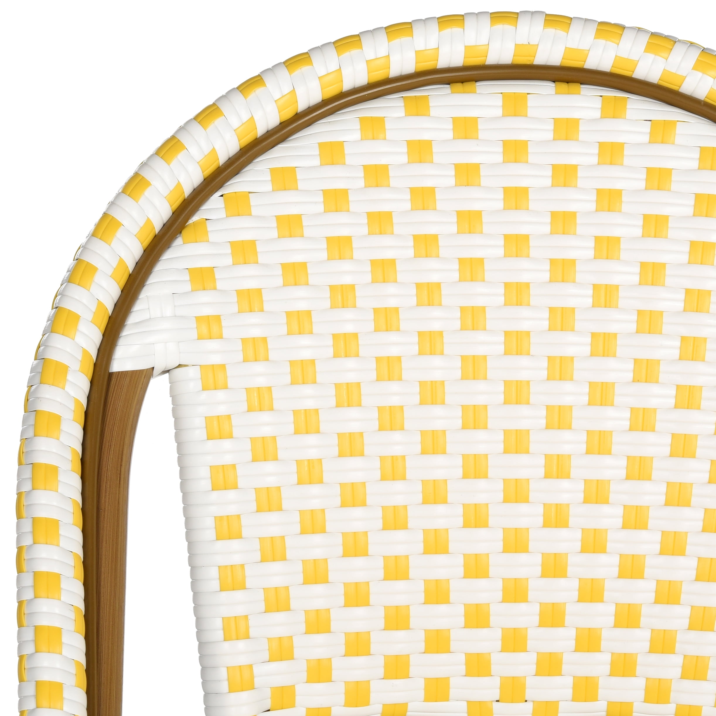 Safavieh Salcha Outdoor Bistro Side Chair, Set of 2 - Yellow/White