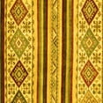 thumbnail image 1 of Ahgly Company Machine Washable Indoor Square Abstract Yellow Modern Area Rugs, 7' Square, 1 of 1
