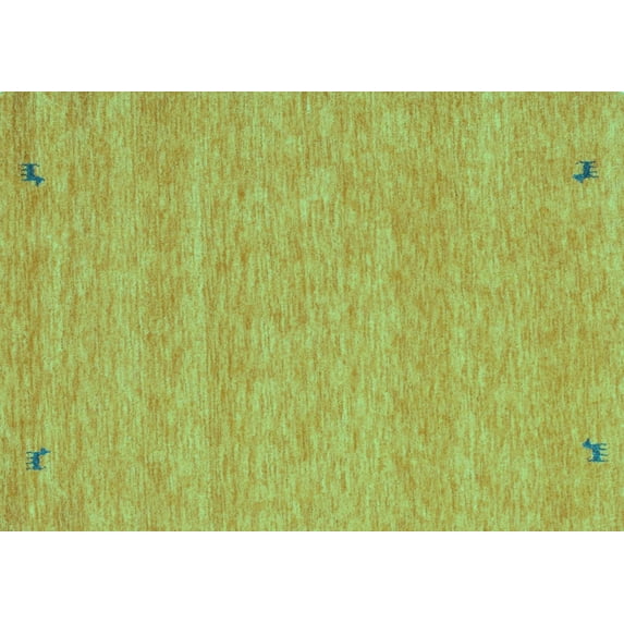 Ahgly Company Indoor Rectangle Abstract Turquoise Blue Contemporary Area Rugs, 7' x 9'