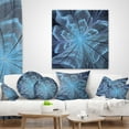thumbnail image 4 of Designart Soft Blue Fractal Flower with Large Petals - Floral Throw Pillow - 16x16, 4 of 5