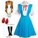 thumbnail image 1 of Disfraz de Cosplay Rei Ayanami Asuka Langley Soryu para niña y mujer, uniforme escolar, vestidos, peluca, pinzas para el pelo, ropa de Halloween Loli, 1 of 4