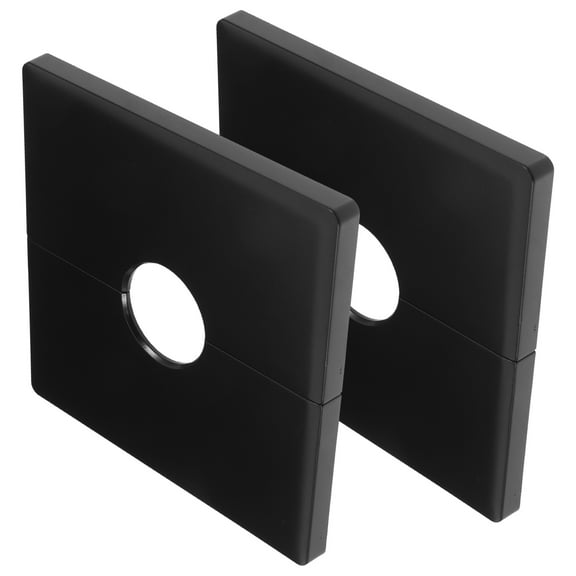2 Pcs Wall Split Flange Decoration Cover Universal Wheel Floor Black