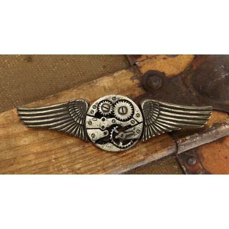 Steampunk Antique Gear Wings Pin Costume Jewelry Adult One Size