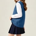 thumbnail image 5 of Husipze Sleeveless Sweater Vest for Girl Knit School Uniform Pullover Lightweight Breathable Preppy Layering Top Navy 5-6 Years, 5 of 9