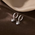 thumbnail image 4 of Sterling Silver CZ Bowknot Hoop Earrings for Women Teens Small Bow Hoop Earrings Huggie Drop, 4 of 11