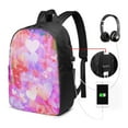 thumbnail image 3 of YFYANG 17" Laptop Backpack, Pink Love Watercolor Fashion Travel Work Backpack with USB and Headphone Cable Interface for Men and Women, 3 of 8