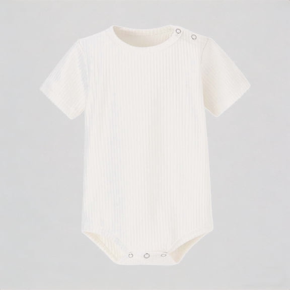 Krdevn Baby Boys Bodysuits Soft Short Sleeve Romper for Toddlers Casual Comfortable Everyday Wear Loose Fit Round Neck Outfit,12-18 Months